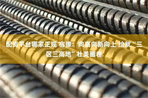 配资平台哪家正规 宿豫：向高向新向上 绘就“三区三高地”壮美画卷